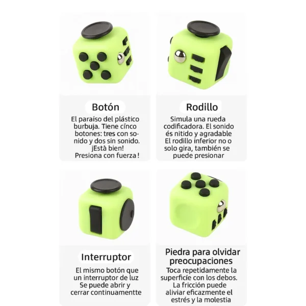 SM-003-07.webp Fidget Cube Dado Sensorial Antiestrés 6 Funciones Portátil