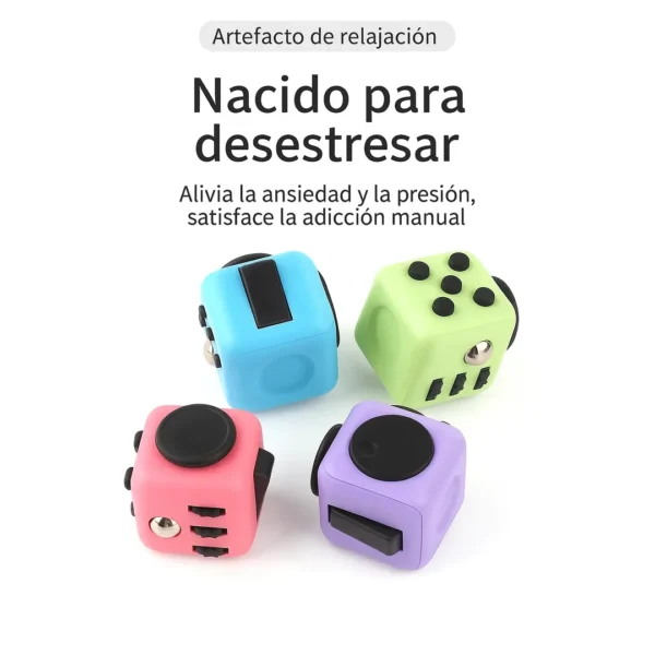 SM-003-09.webp Fidget Cube Dado Sensorial Antiestrés 6 Funciones Portátil