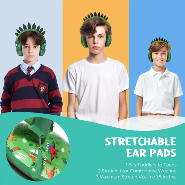 SM-009-04.webp Audífonos Orejeras Antiruido Dinosaurio Niños Y Jovenes Cea