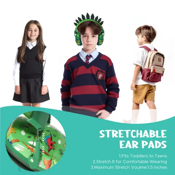 SM-009-06.webp Audífonos Orejeras Antiruido Dinosaurio Niños Y Jovenes Cea