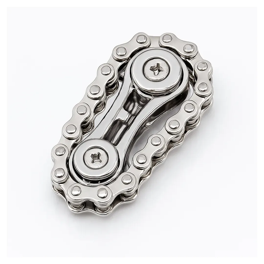 Spinner Antiestrés Mecánico Fidget Metálico De Cadena