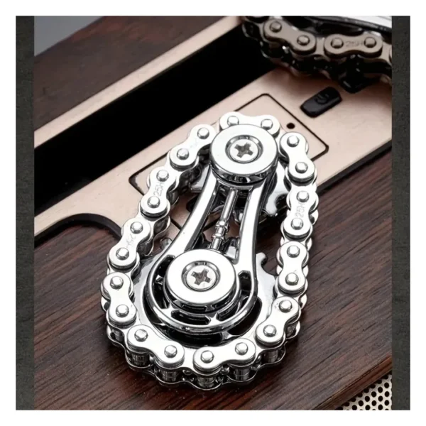 Spinner Antiestrés Mecánico Fidget Metálico De Cadena