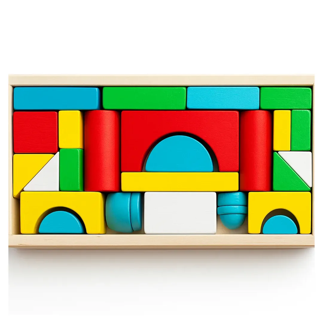 Juego Didáctico Bloques De Construcción Madera Niños Chico