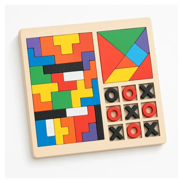 SM-025-01.webp Juego 3 En 1 De Madera - Tangram, Rompecabezas Y Gato