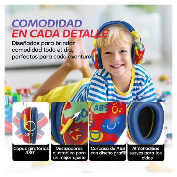 SM-026-04.webp Audífonos Orejeras Antiruido Ajustable Grafiti Niños Jovenes