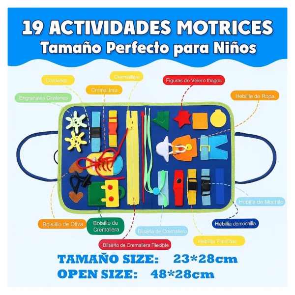Libro Sensorial Montessori Portátil Niños