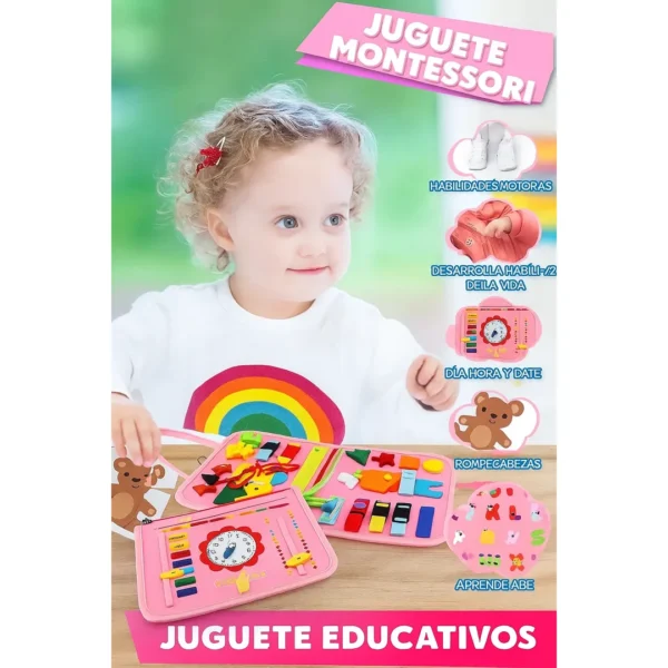 Libro Sensorial Montessori Portátil Niños