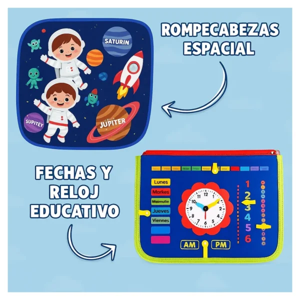 Libro Sensorial Montessori Portátil Niños