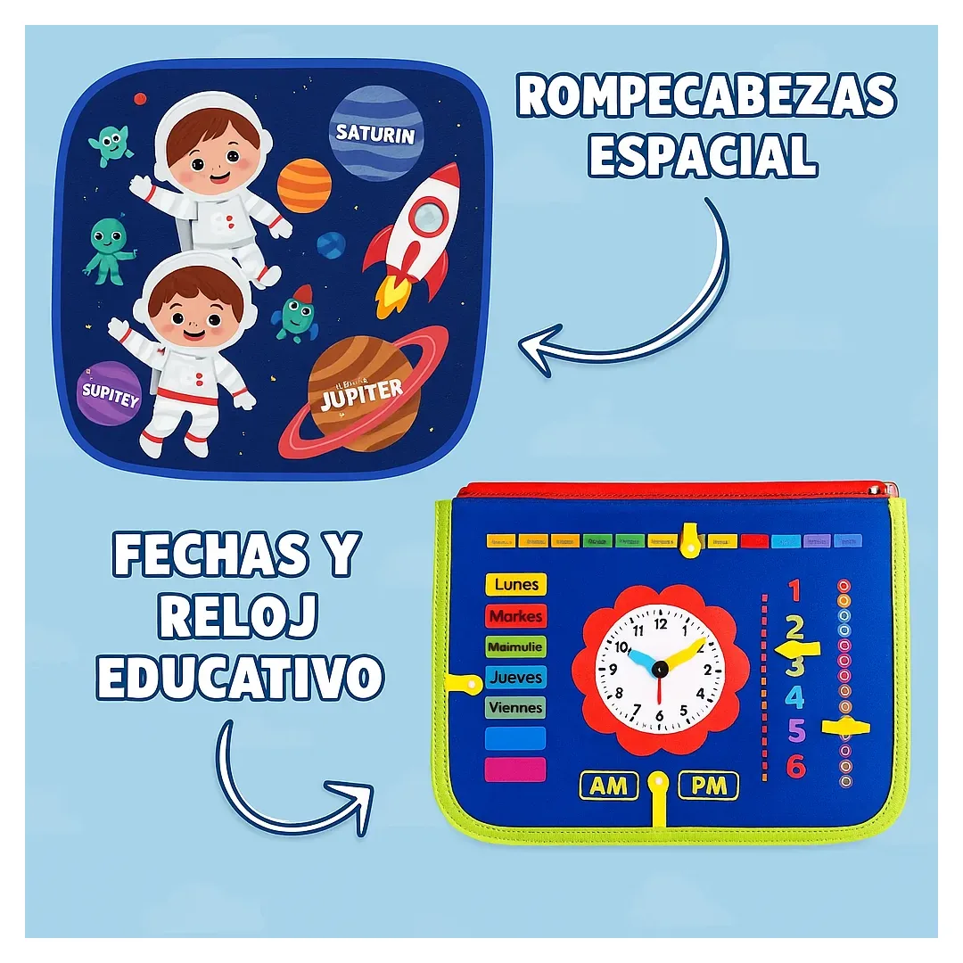 Libro Sensorial Montessori Portátil Niños - Imagen 9