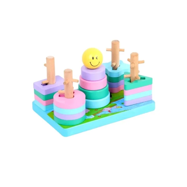 Juego De Clasificación De Figuras Madera- Montessori