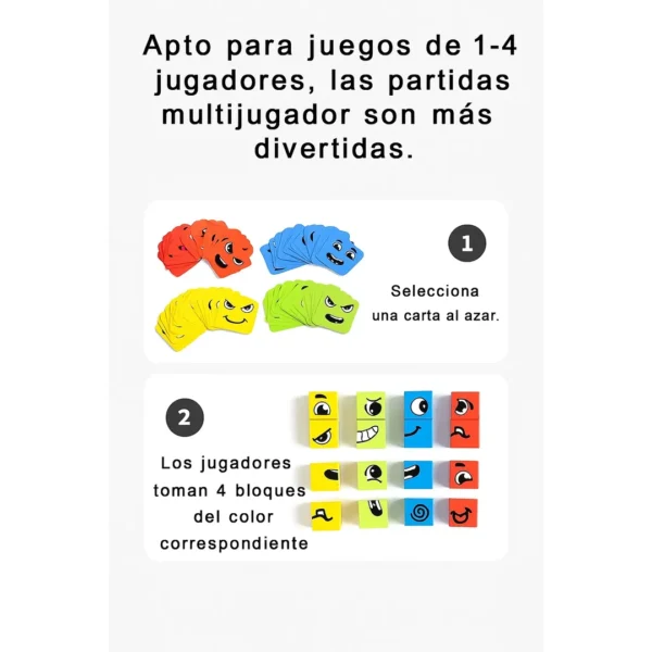 Juego De Cubos De Expresiones Faciales En Madera - Boxplas