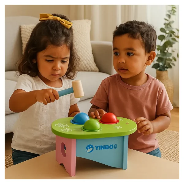 SM-057-03.webp Banco De Golpes Infantil De Madera - Juego Didáctico Niños