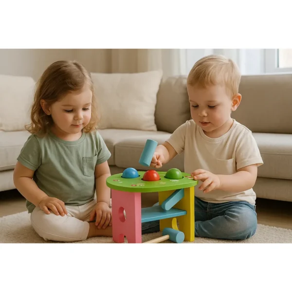 SM-057-05.webp Banco De Golpes Infantil De Madera - Juego Didáctico Niños
