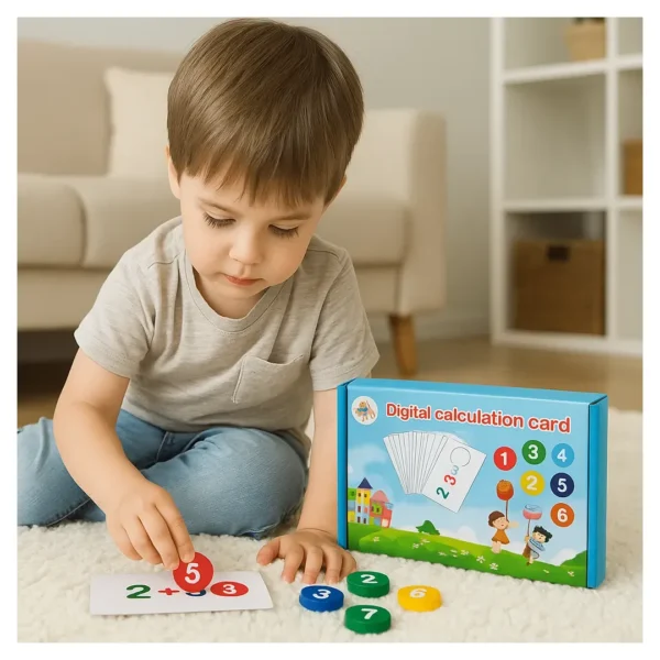 Tarjetas Matemáticas Con Fichas De Madera Montessori