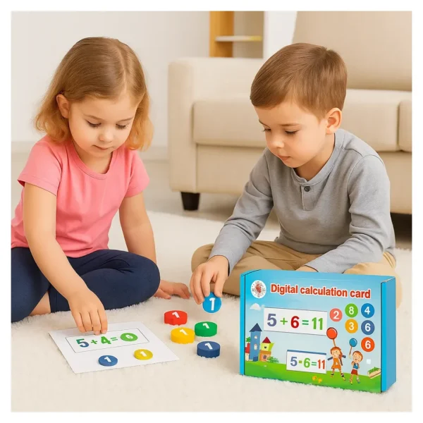 Tarjetas Matemáticas Con Fichas De Madera Montessori