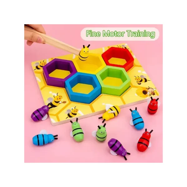 SM-062-03.webp Juego Montessori Abejas Y Colmena Con Pinza 10 Abejas