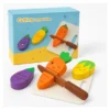 Juguete Madera Montessori Corte De Verduras Velcro