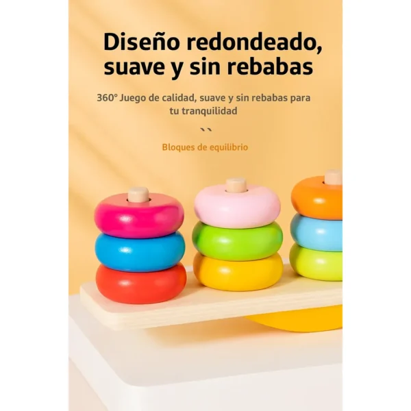 Juego Montessori De Equilibrio Y Apilamiento En Madera