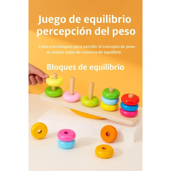 Juego Montessori De Equilibrio Y Apilamiento En Madera