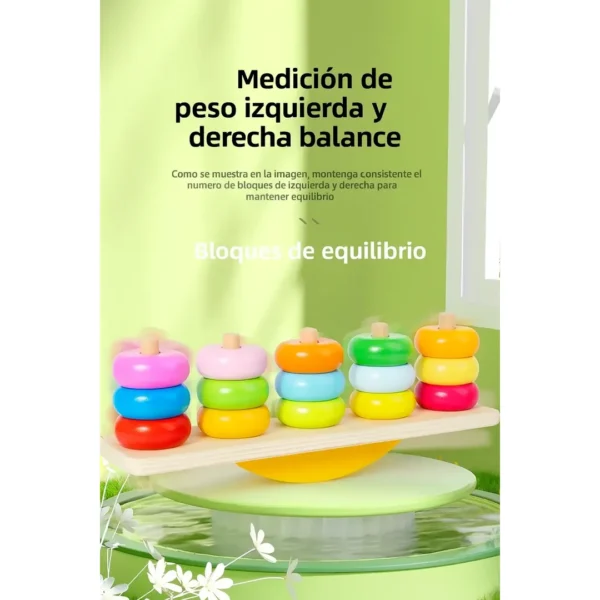 Juego Montessori De Equilibrio Y Apilamiento En Madera