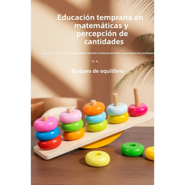 Juego Montessori De Equilibrio Y Apilamiento En Madera