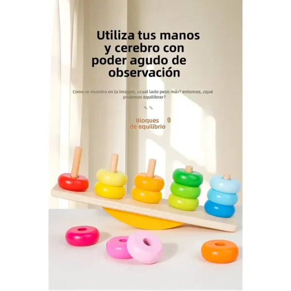 Juego Montessori De Equilibrio Y Apilamiento En Madera