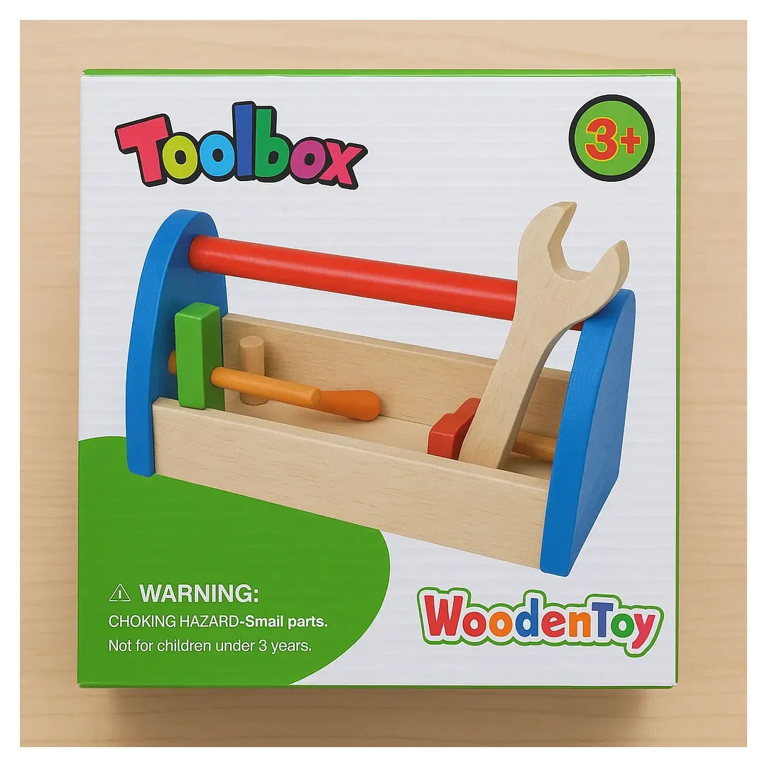 Caja De Herramientas De Madera - Montessori -toolbox