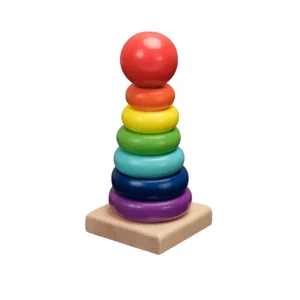SM-079-01.webp Torre De Anillo Apilable Arcoiris Montessori De Madera