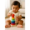 SM-079-02.webp Torre De Anillo Apilable Arcoiris Montessori De Madera
