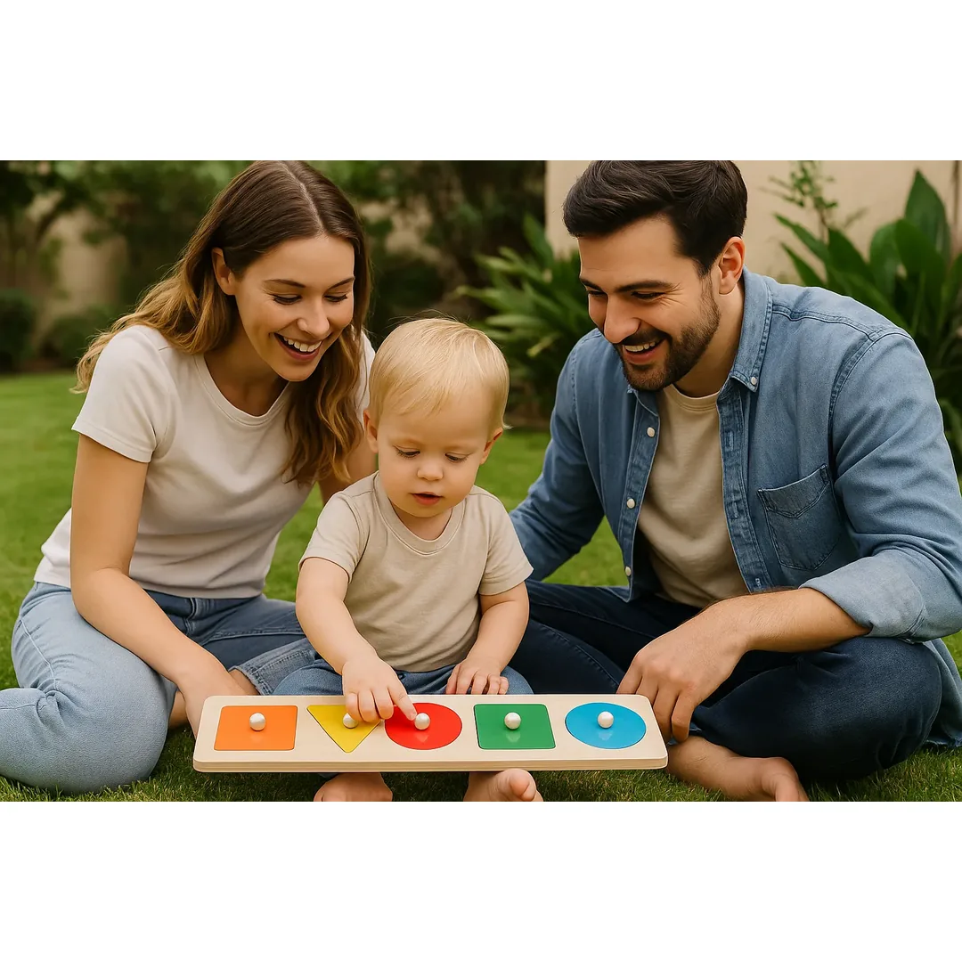 Rompecabezas Madera Montessori Figuras Con Perilla - Imagen 3