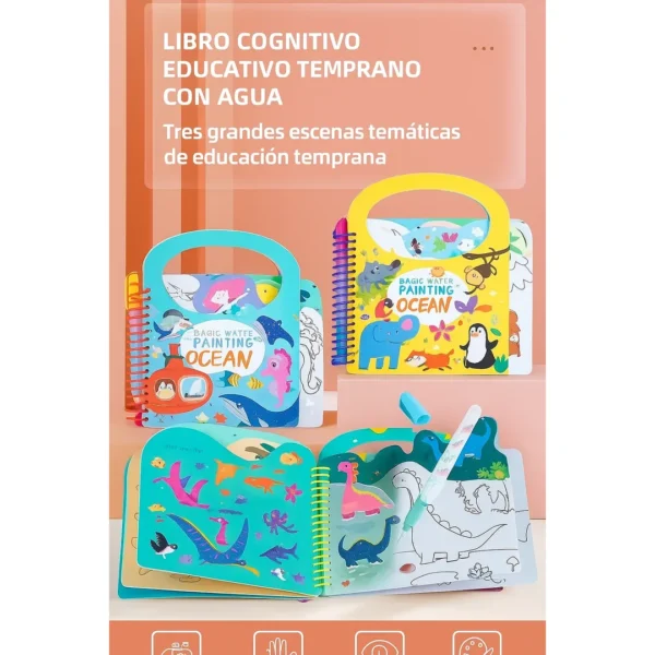 Libro Mágico De Pintura Con Agua Reutilizable Y Educativo