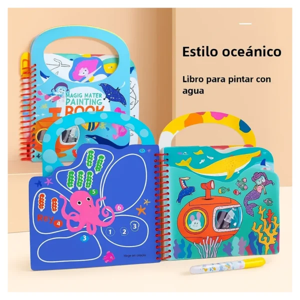 Libro Mágico De Pintura Con Agua Reutilizable Y Educativo