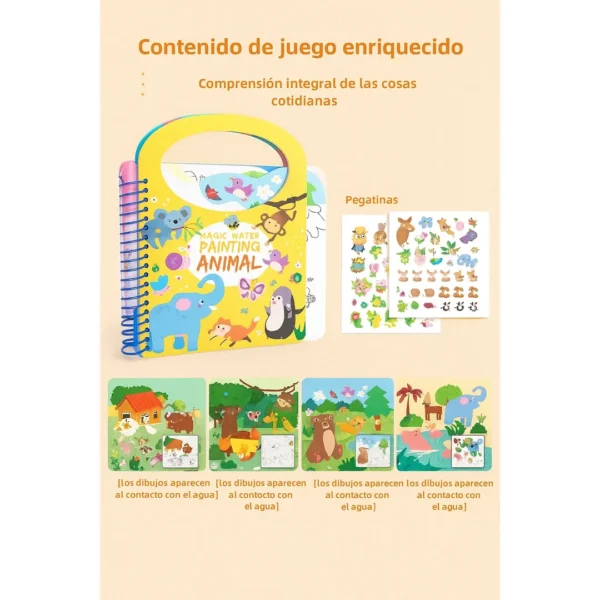 Libro Mágico De Pintura Con Agua Reutilizable Y Educativo