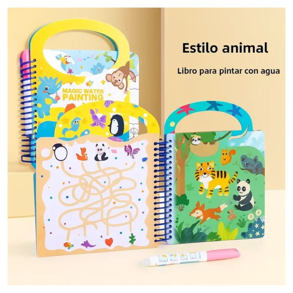Libro Mágico De Pintura Con Agua Reutilizable Y Educativo