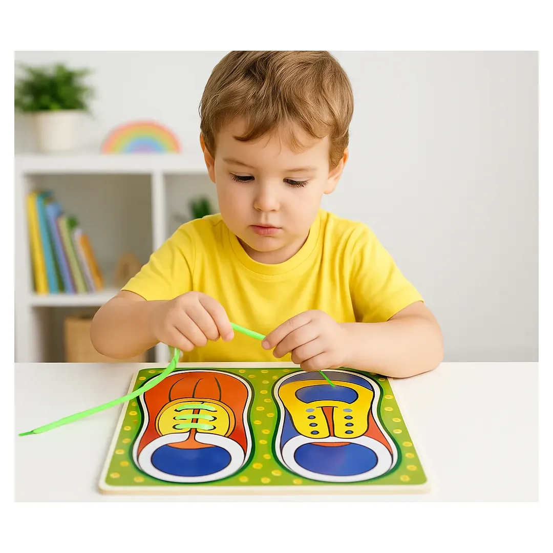 Juego Didáctico Para Aprender A Amarrar Cordones -montessori - Imagen 2