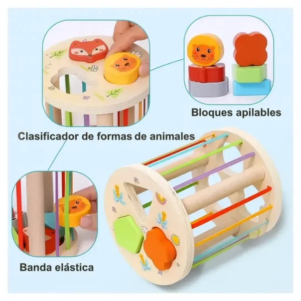 Cilindro De Encaje Elástico Montessori De Madera