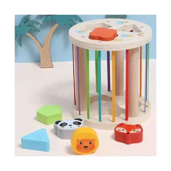 Cilindro De Encaje Elástico Montessori De Madera