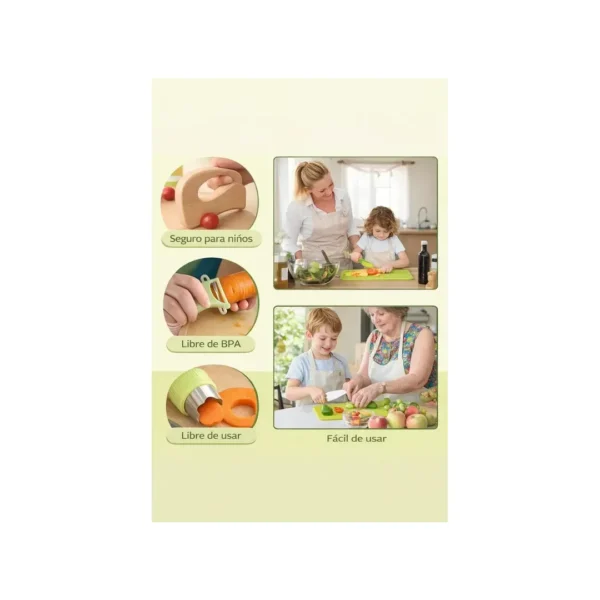 Juego De Cocina Montessori 17 Piezas Para Niños
