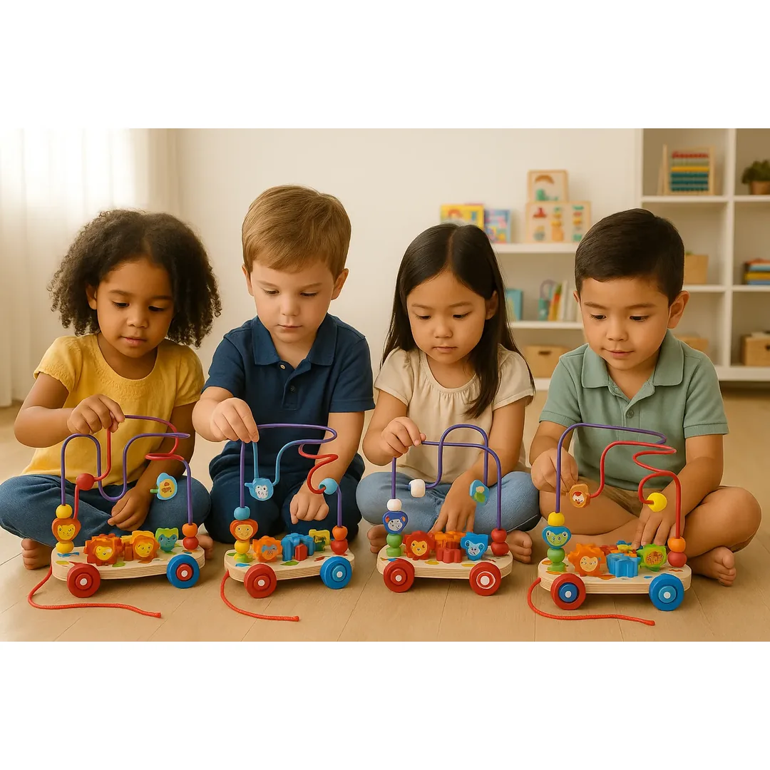 Juguete Madera Didáctico Multifuncional Arrastre Niños - Imagen 2