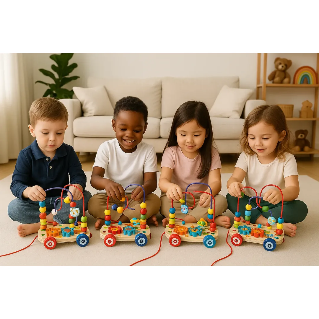 Juguete Madera Didáctico Multifuncional Arrastre Niños - Imagen 4
