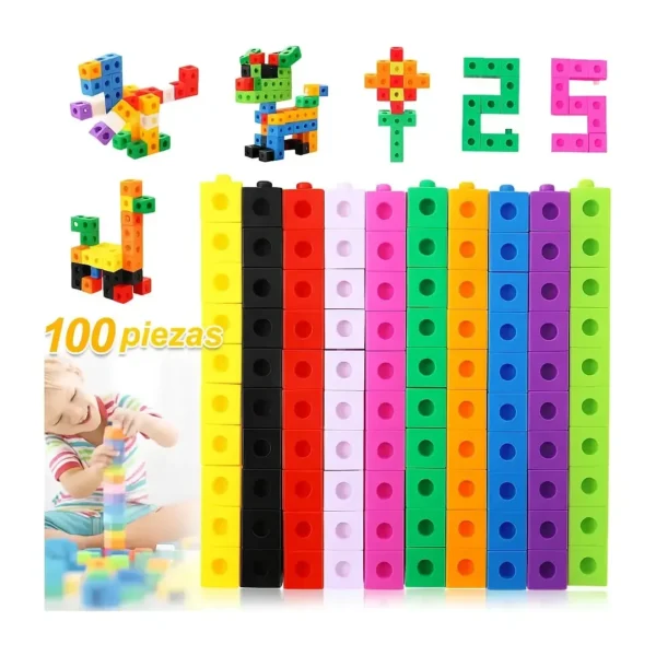 Cubos Multiencaje Unifix 100 Piezas Niños Aprendizaje 10 Col