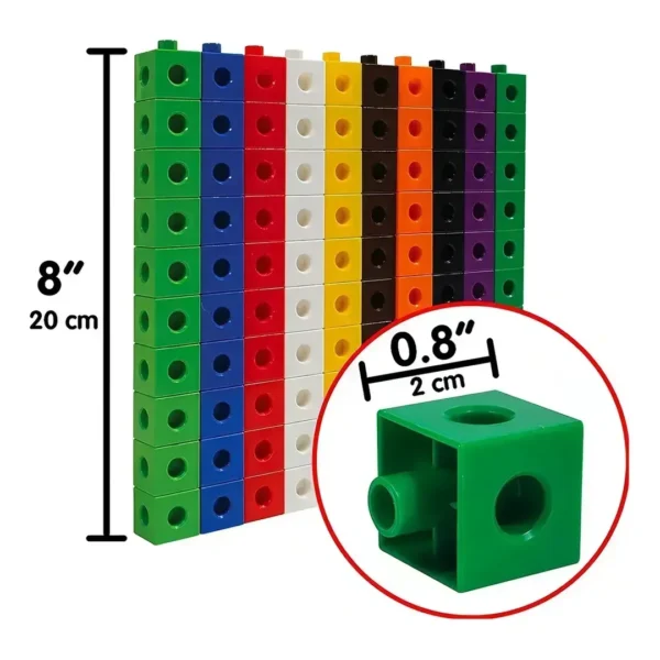 Cubos Multiencaje Unifix 100 Piezas Niños Aprendizaje 10 Col