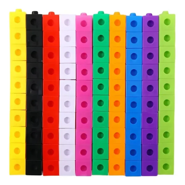 Cubos Multiencaje Unifix 100 Piezas Niños Aprendizaje 10 Col