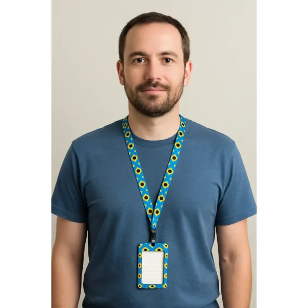 Portacredencial + Lanyard Sunflower Girasol - Discapacidad