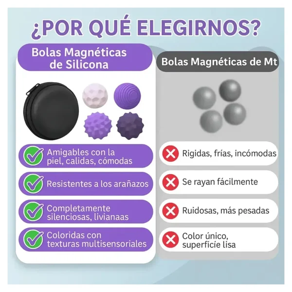 Bolas Sensoriales Magnéticas De Silicona Juguete Antiestrés