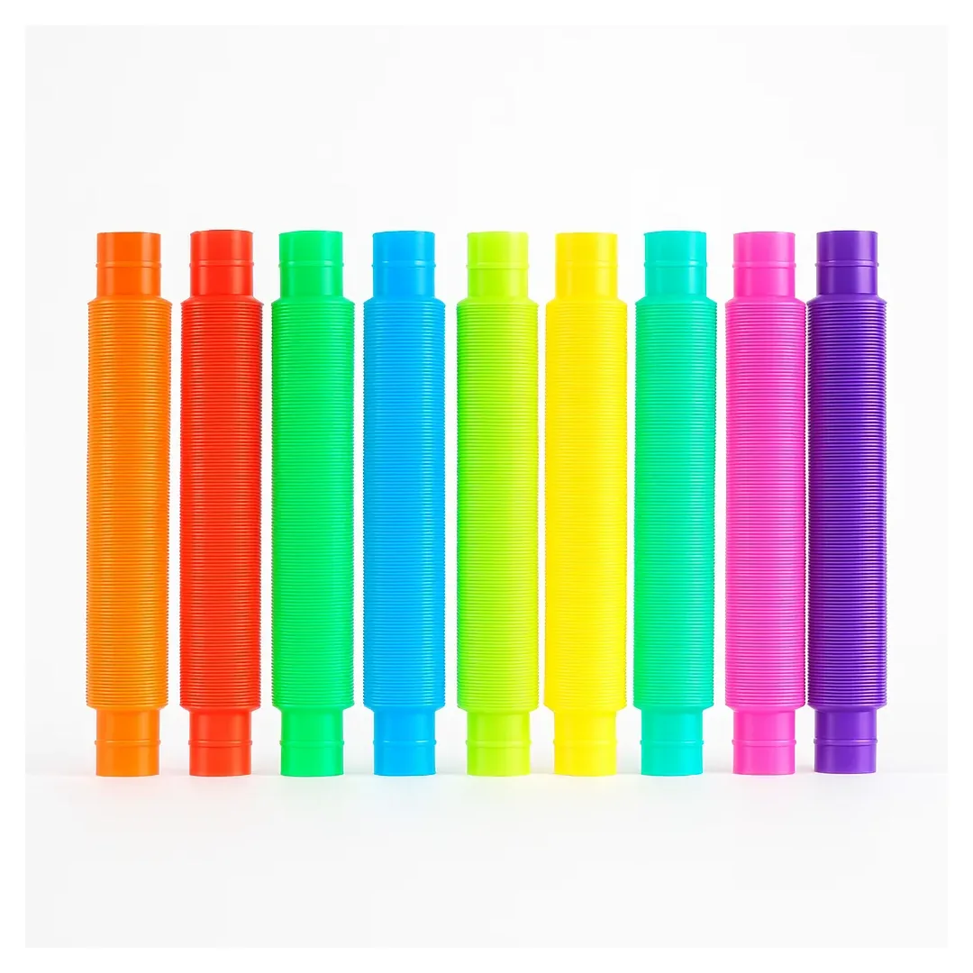 Tubos Sensoriales Flexibles Pop Tubes Antiestrés X10