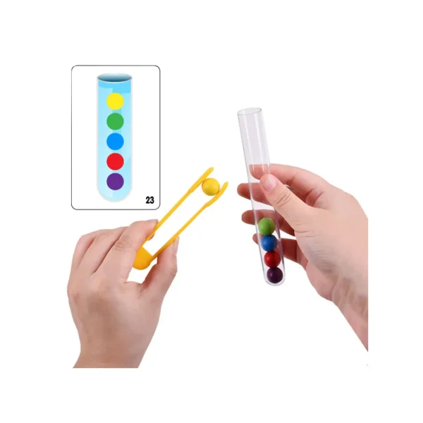 Juego Didáctico Tubos De Ensayo Con Cuentas De Colores Senso