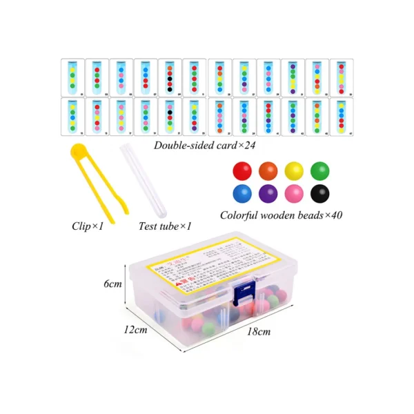 Juego Didáctico Tubos De Ensayo Con Cuentas De Colores Senso