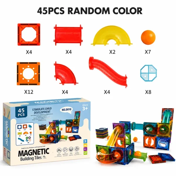 Bloques Magnéticos Montessori Construcción Educativa 45 Pcs
