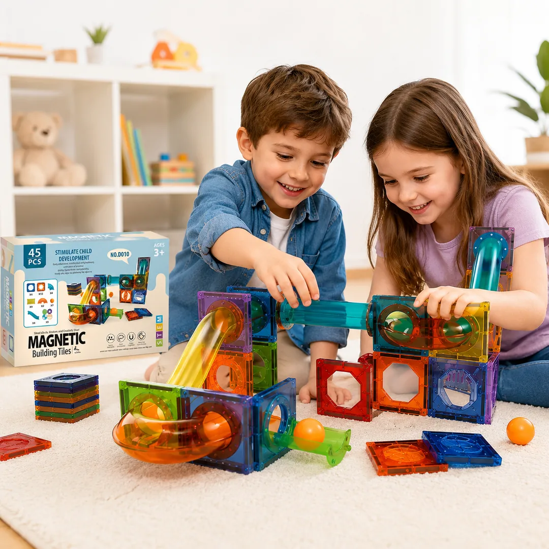 Bloques Magnéticos Montessori Construcción Educativa 45 Pcs - Imagen 3